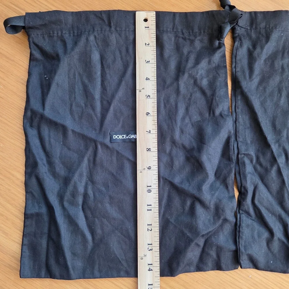Dolce‎ & Gabbana Set of 2 Black Cotton Drawstring Dust Bags 11x14